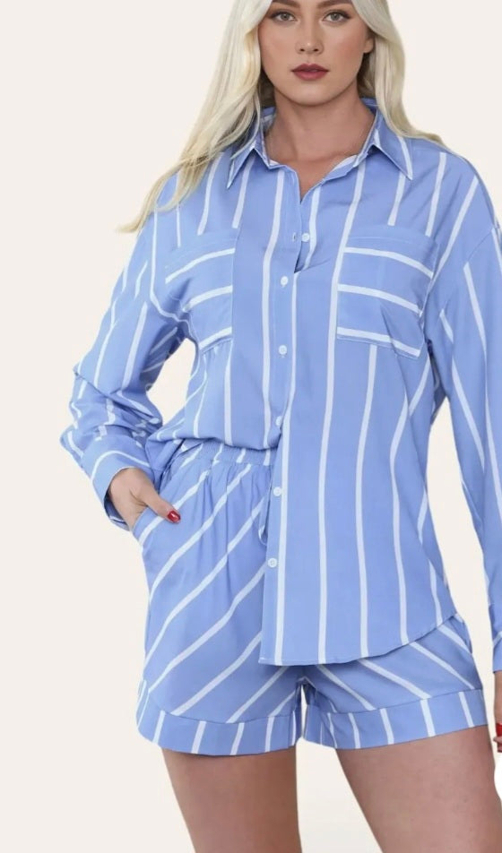 Ensemble Chic Riviera en rayures en réassort