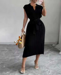 Robe midi manches courtes printemps / été  femme